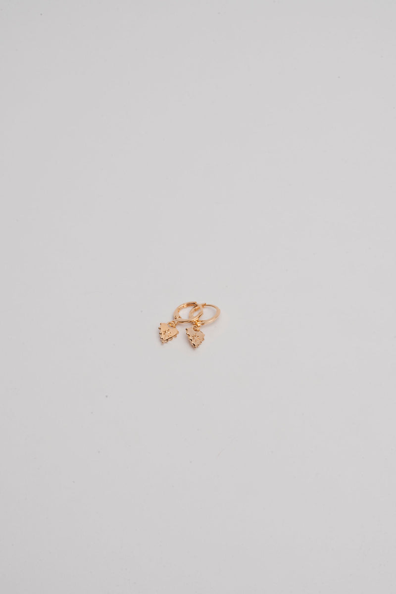 Argola Coração Star - Argola Dourada Lucky Bijoux