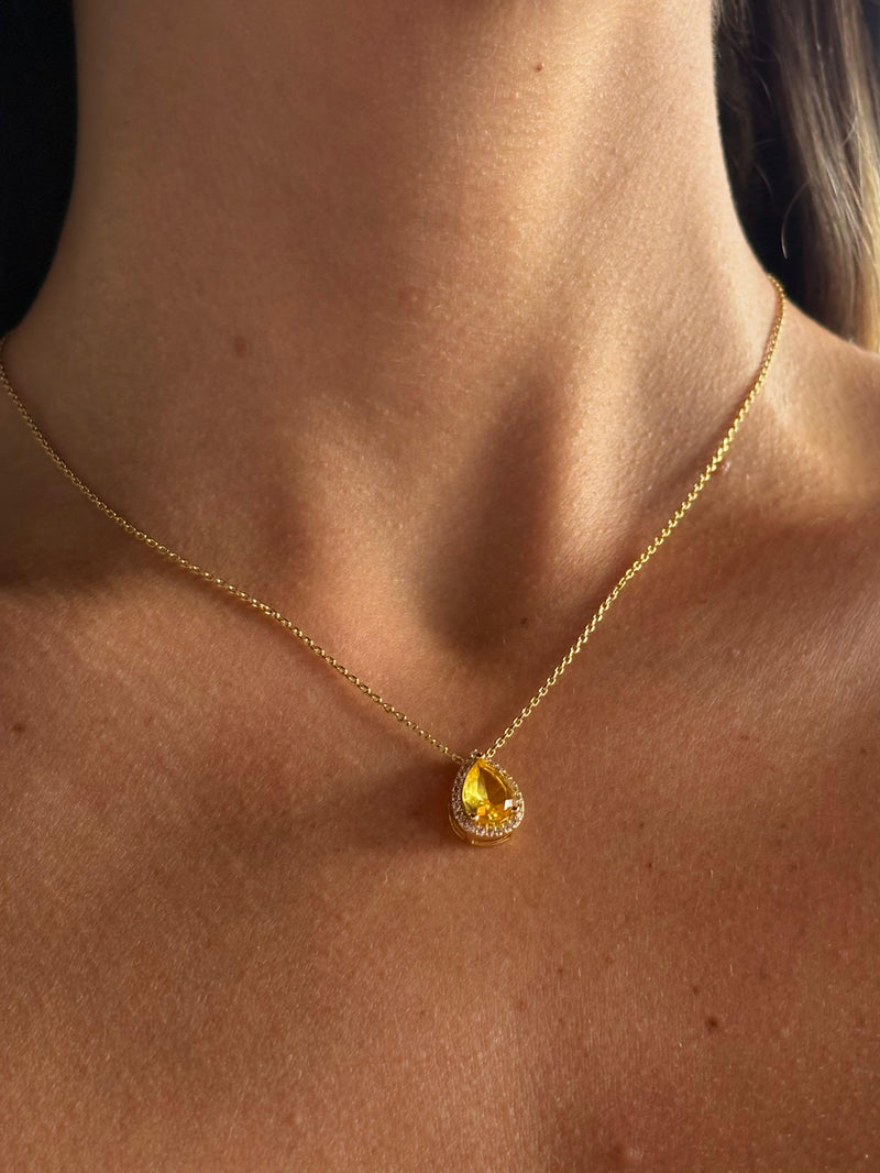 Colar Gota Citrino