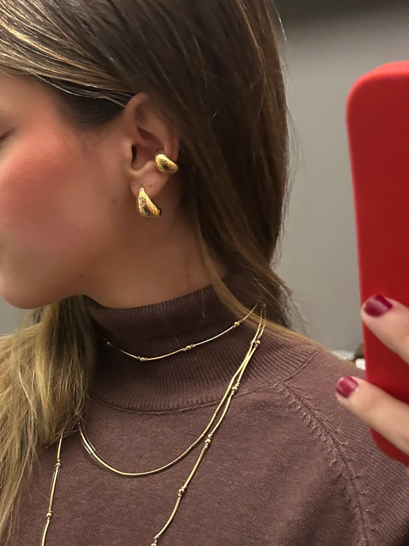 EarCuff Golden - Piercing Dourado Lucky Bijoux