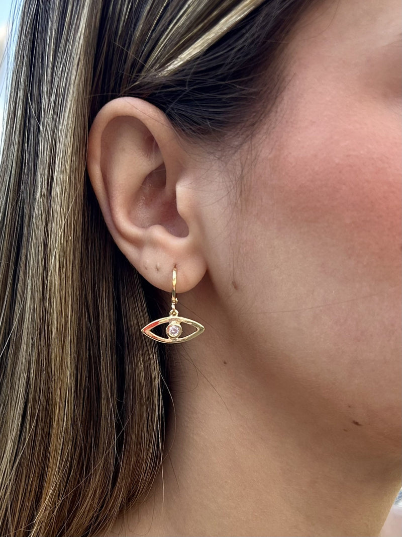 Argola Lucky Eye - Argola Dourada Lucky Bijoux