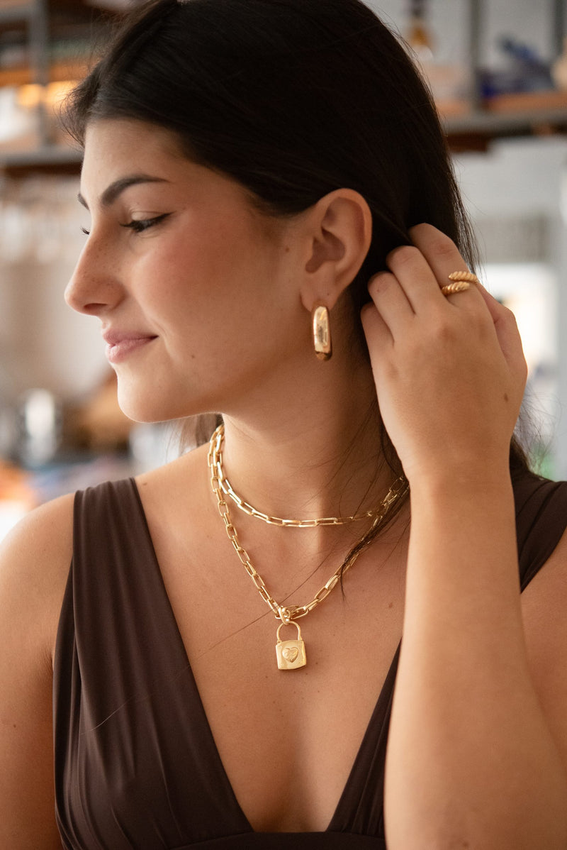 Argola Basic G - Argola Dourada Lucky Bijoux