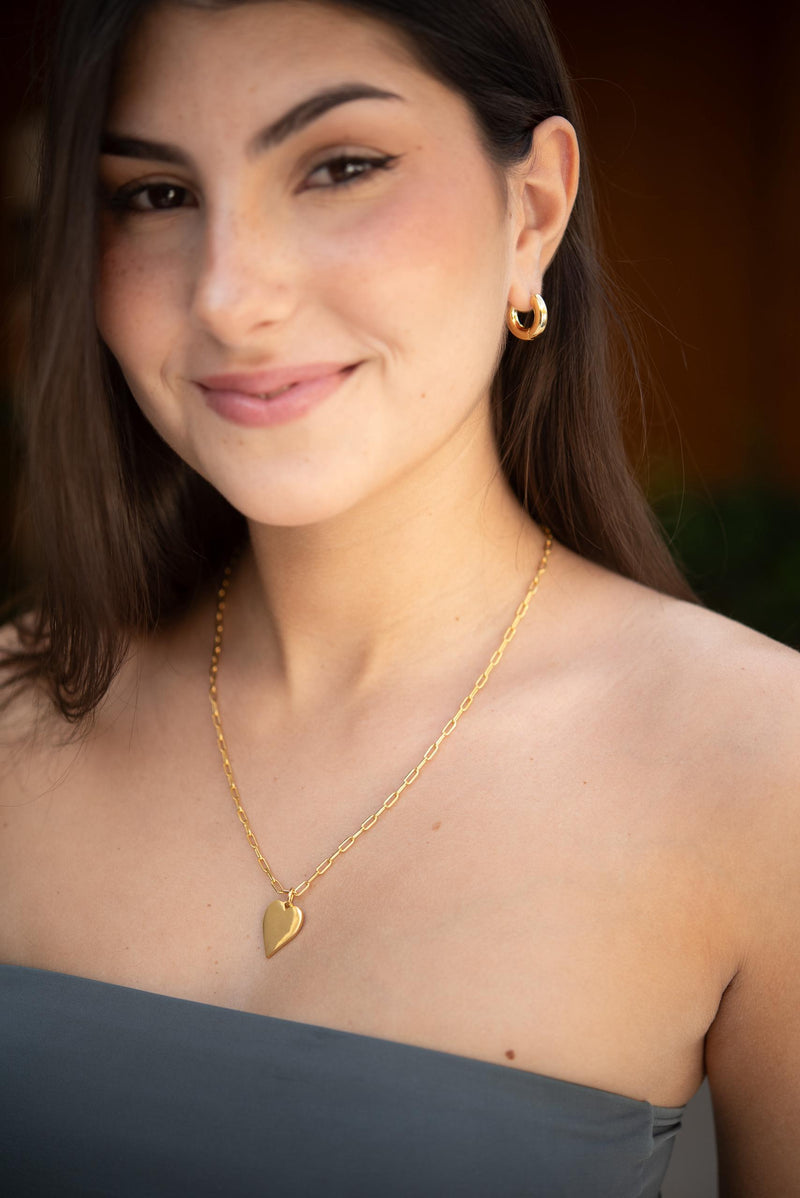 Colar Heart Chain - Colar Dourado Lucky Bijoux