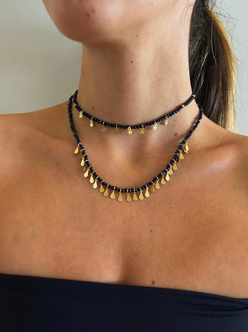 Mix Lápis Lazúli - Colar Dourado Lucky Bijoux