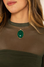 The Lucky Necklace - Verde - Colar Dourado Lucky Bijoux