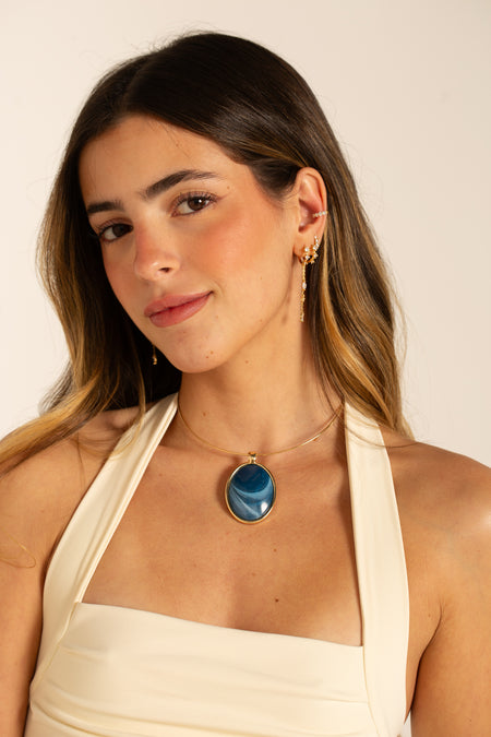 The Lucky Necklace - Azul - Colar Dourado Lucky Bijoux