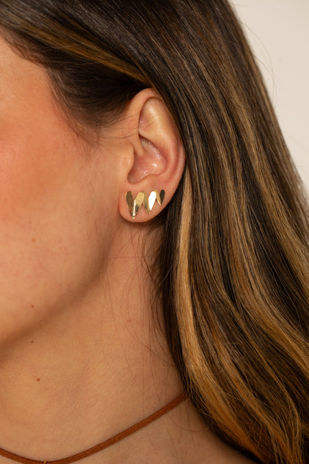 Trio de Shiny Hearts - Argola Dourada Lucky Bijoux