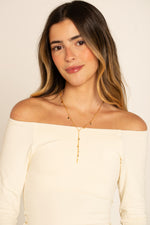 Colar Gravatinha Gotas - Colar Dourado Lucky Bijoux