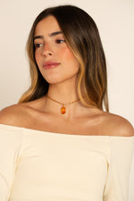 Colar Âmbar - Colar Dourado Lucky Bijoux