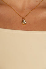 Colar Crystal Drop - Colar Dourado Lucky Bijoux