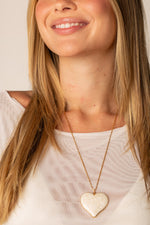 Colar White Heart - Colar Dourado Lucky Bijoux