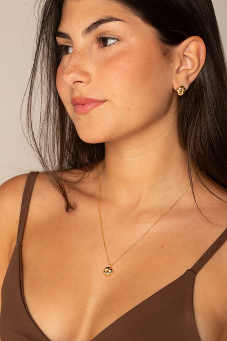 Conjunto Mini Croissant - Argola Dourada Lucky Bijoux