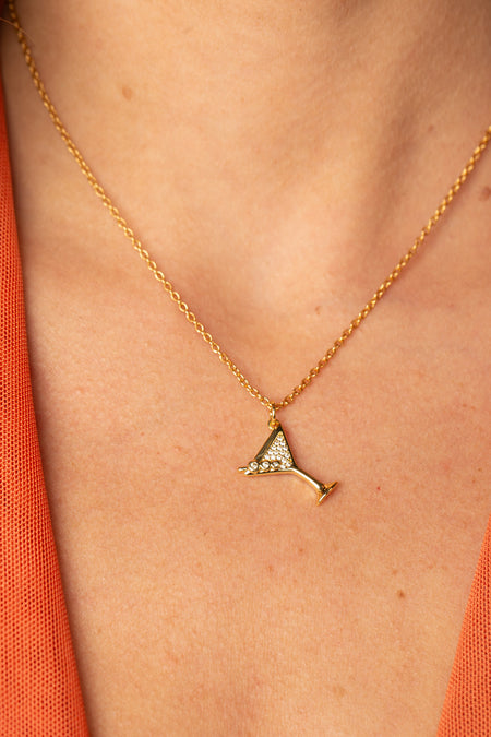 Colar Mini Martini - Colar Dourado Lucky Bijoux