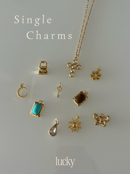 Colares Single Charms - Colar Dourado Lucky Bijoux