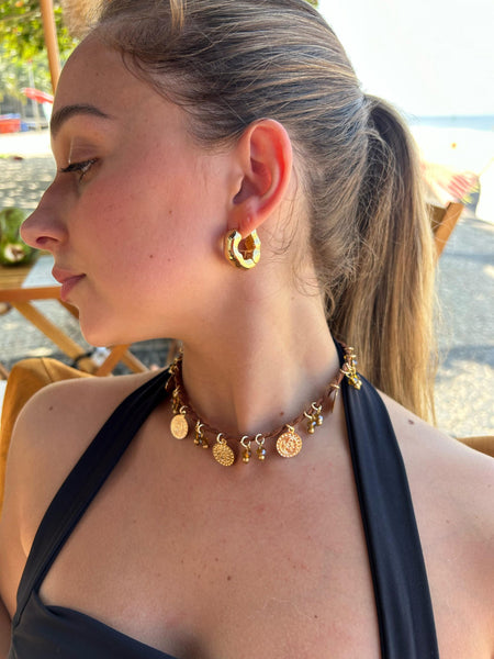 Argola Wave - Argola Dourada Lucky Bijoux