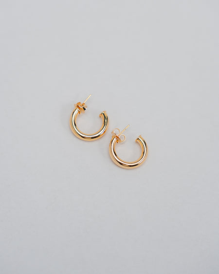Argola Tubo - Argola Dourada Lucky Bijoux