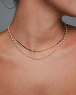 Colar Duplo Achatado Pérolas - Colar Dourado Lucky Bijoux