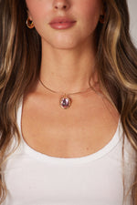 The Lucky Necklace - Pink Oval Gem
