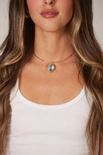 The Lucky Necklace - Light Blue Oval Gem