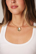 The Lucky Necklace - Cream Oval Gem