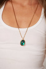 Colar Green Oval Gem