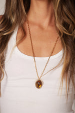 Colar Âmbar Oval Gem
