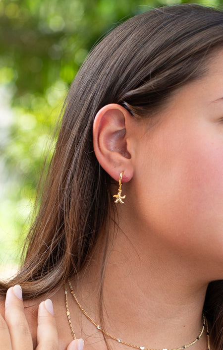 Argola Estrela do Mar - Argola Dourada Lucky Bijoux