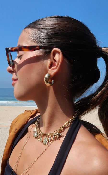 Argola Tubo G - Argola Dourada Lucky Bijoux