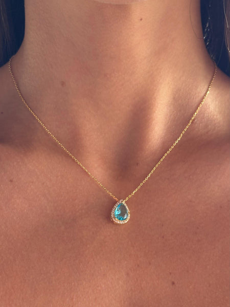 Colar Gota Azul