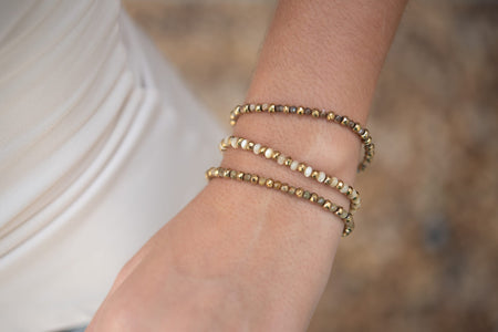 Pulseiras Hematitas - Pulseira Ouro 18k Lucky Bijoux