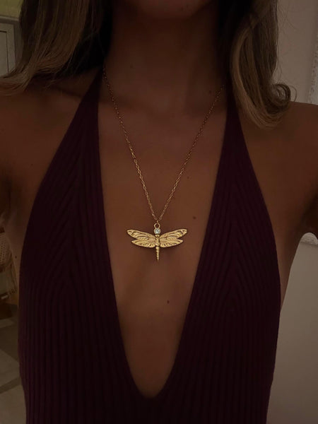 Colar Dragonfly - Colar Dourado Lucky Bijoux